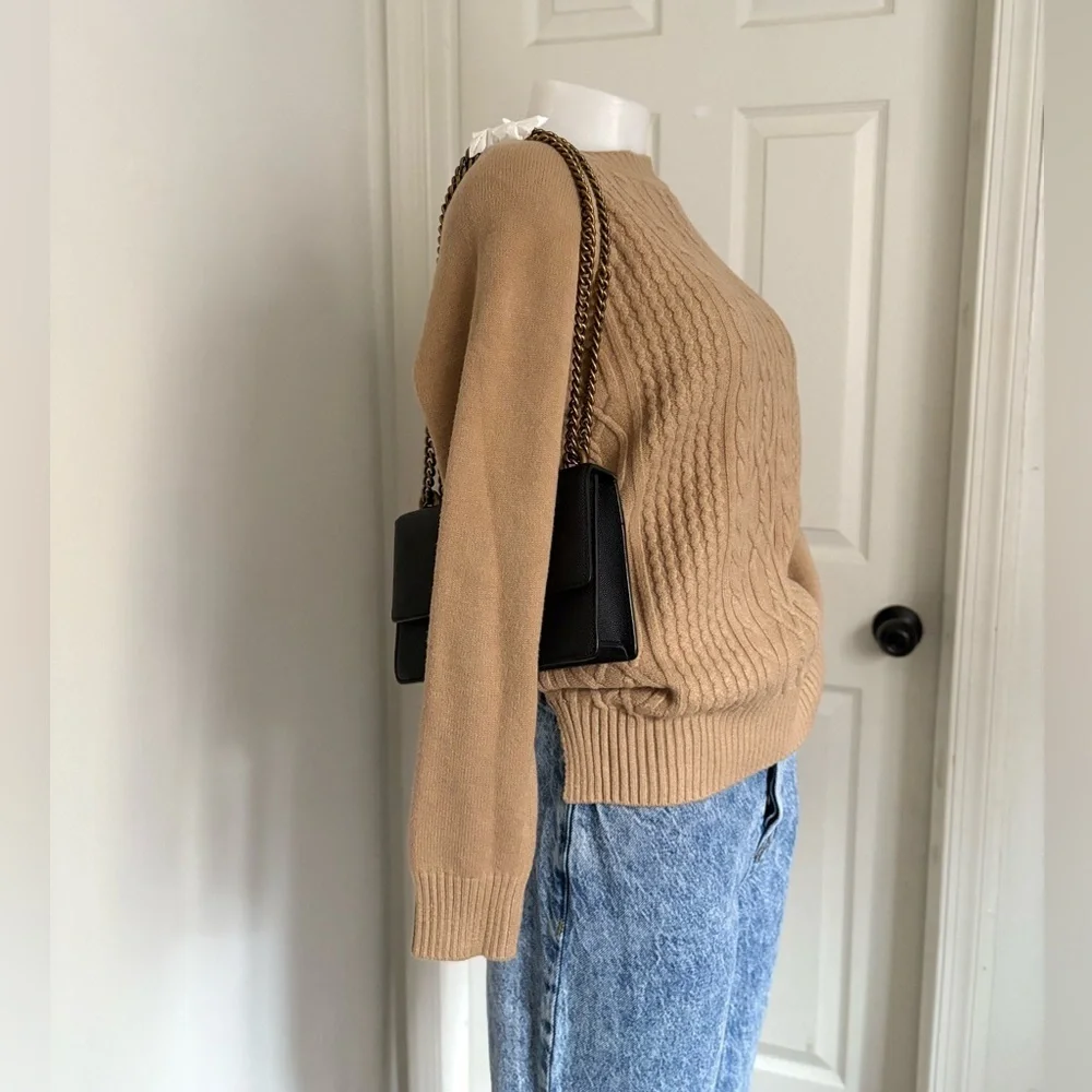 Victoria Camel Cable Knit Sweater